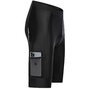 Fietsbroek, reflecterende 5D gewatteerde fietsbroek schokbestendige MTB fietsbroek racefiets shorts panty's voor mannen vrouwen MTB shorts, Zwart, XL