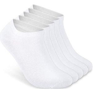 ALL ABOUT SOCKS sneaker sokken heren 43-46 wit (5-pak) - Korte katoenen sokken heren - Sneakersokken