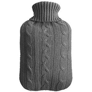 DieffematicRSD Warmwaterkruik 2000 ml Gebreide Wasbare Verwijderbare Warmwaterflessen Grote Warmtebehoud Veilig explosieveilige Warmwaterzakken Levert (Color : Gray)
