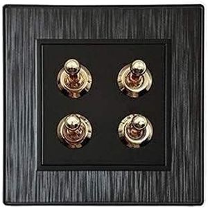 Wandschakelaar, bedieningsschakelaar 86 tuimelschakelaar pc-paneellichtschakelaar vintage retro messing wandschakelaar schakelaar