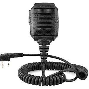 Retevis RS114 Radio Luidsprekermicrofoon IP54 Waterdicht 2-Pins Handheld Speaker Microfoon Compatibel met Walkie Talkie Retevis RT24 RT27 RT21 RT22 RT15 Baofeng BF-88E BF-888S Tyhbelle Kenwood(1 St.)
