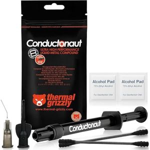Thermisch Grizzly Conductonaut thermisch vet - 1 gramset + 3 applicator + spatels en pads - vloeibare metalen thermische pasta voor het koelen van de CPU, GPU Value Pack