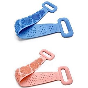 2 Stks Siliconen Bad Body Borstel Exfoliërende Terug Scrubber Gezichtsreiniging Borstel Zachte Massage