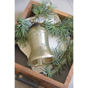Jeanne d ︎Arc Living kerstklok met geslepen 2-delige set antiek zilver finish klok Bell glas 550702 kerstballen bal H 7,5 cm