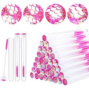 Dming 20pcs Lash borstel buis Mascara spoolie Lash buizen Mascara toverstaf buis Make-up diamant brushscale d roze