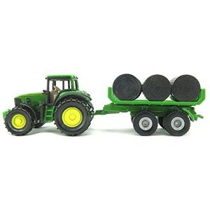 John Deere 7530 Tractor with Hay Trailer and Bales