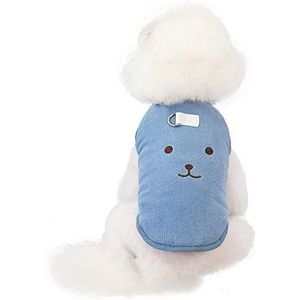 QSCTYG Hond Winter Jas Nieuwe Warme Huisdier Hondenkleding Cartoon Beer Winter Hond Katoen Jas Corduroy Hoodie Puppy Chihuahua Voor Kleine Medium Honden 144 (Kleur: Blauw, Maat: XXL)