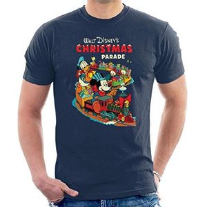 Disney Kerst Mickey Mouse Xmas Train T-shirt voor heren, marineblauw, M