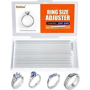 Ringmaatversteller voor losse ringen, verpakking van 12 stuks, 4 maten, onzichtbare transparante siliconen beschermers, sieraden, fitter resizer, geschikt voor bijna elke ring voor dames en heren,