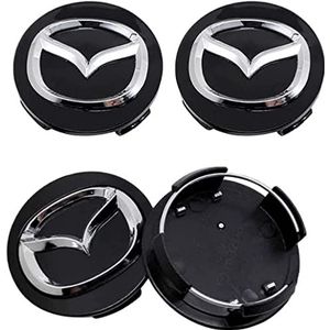 4-delige Naafdoppen voor Mazda Atenza MX3 CX3 CX5 2 3 6 323 626 RX8 RX7 56MM, Wieldecoratiedeksel, Wieldoppen, Naafdop, Stof/Waterdicht/Slijtvast/Met logo