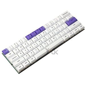 YMDK DSA Profiel ANSI 61 Dye-Sub 1.4mm Dikke PBT Keyset Wit Paars Keycap Voor Cherry MX Schakelaars Mechanisch Toetsenbord