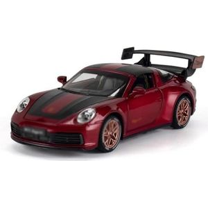 Casting Car Model 1/32 911 Legering Diecast Sportwagen Model Verwijderbaar Dak 4 Deuren Kunnen Worden Geopend Geschenken Auto Decoratie (Color : Red)