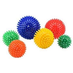 6-delige set massagebal, noppenbal, egelballen - in verschillende maten voor gerichte zelfmassage, voeten, nek, rug, benen en nog veel meer