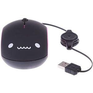 Wdfnexalai Leuke Intrekbare USB Optische Scroll Muis 1000DPI voor Laptop PC Notebook 1, Zwart Rose Rood