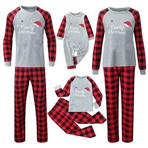 JIMENEZ Kerst Pyjama Outfits 2023 Familie Leuke Kerstman Set Casual Vakantie Nachtkleding Xmas Lange Mouw Festival Jammies, Grijs, 18-24 maanden