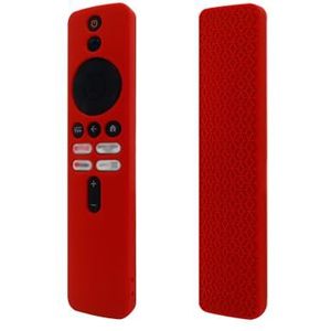 Btkigl Siliconen Afstandsbediening Case voor Xiaomi 2023 Mi 4K TV Box 2e Gen Anti-Drop Anti-Slip (Rood)