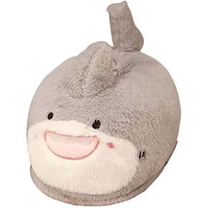 Suammiitstrieadea Dierlijke pluche pantoffels dagelijkse pantoffels kinderen pinguïn slippers voor slaapkamer 19,5 cm, grijs, 19,5 cm, Shark 35 42 Maat, Medium