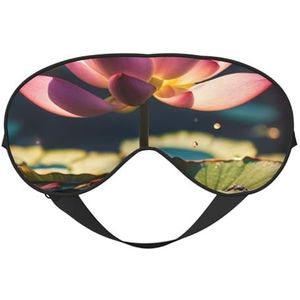 Lotus Bloemen Roze Print Comfortabele Oogmasker Ademend Verstelbare Mannen Vrouwen Lichtgewicht Reizen Yoga Werk