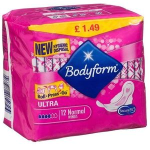 Bodyform Ultra Normal Non-Wings Sanitaire Handdoeken, 12 stuks