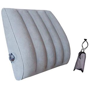 BSTCAR Opblaasbaar lendenkussen met tas, wigkussen voor vliegtuigen, auto, huis, kantoor, bank, stoel