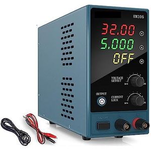 DC-voeding Verstelbare DC-voeding (0-30 V 0-10 A) Mini variabele schakelaar digitale voeding met uitgang inschakelen/uitschakelen knop (kleur: HM-305 30V 5A)