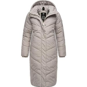 Ragwear Suminka Winterjas voor dames, lange regenjas, gewatteerde jas, waterdicht, warm gevoerd, met capuchon, XS-6XL, Bone., M