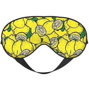 Yellow Lemon 1 Printing All-Occasion Sleep Eye Mask met dubbelzijdige verstelbare riem Perfect voor ploegendiensten en reizen