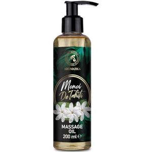 Massageolie Monoi de Tahiti 200 ml - Lichaamsverzorging met Kokosolie - Extract van Gardenia-bloem - Monoi de Tahiti Olie - Schoonheid - Hydratatie van de Huid - Exotische geur - Aromatherapie