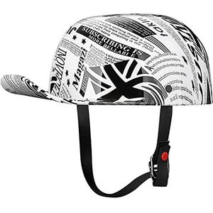 Motorcycle Skull Cap Halve Helm, Volwassenen Mode Licht Open Gezicht Baseball Cap Helm DOT Goedgekeurde Mannen en Vrouwen Retro Half Overdekte Helm voor Cruiser Bromfiets Chopper Decoration