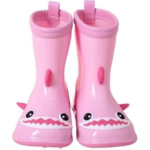 Regenschoenen for jongens en meisjes, regenlaarzen, waterdichte schoenen, antislip regenlaarzen(Color:Pink,Size:17)