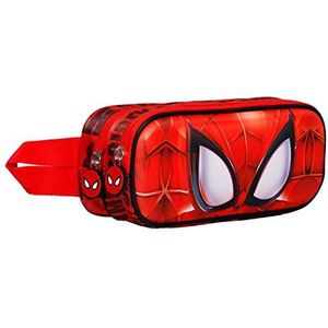 Spiderman Face-3D dubbele pennenetui, rood, rood, 3d dubbele etui face