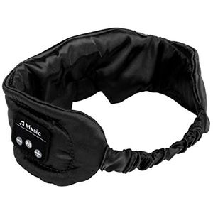 Smart Sleep Eye Shade, USB Opladen Ultradunne Hoofdtelefoon Lichtblokkering 150 MAh Batterij Draadloze Oogkap Volumeregeling voor Nachtrust (Zwart)