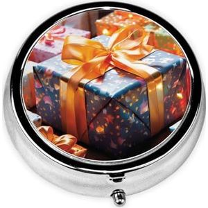 Pillendoosje Mooie Present Ronde Pillendoos Dagelijks 3 Compartiment Reizen Pil Container voor Pocket Purse Draagbare Geneeskunde Levertraan Olie Opbergdoos 3 keer per dag Pillenorganisator