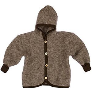Cosilana Babyjasje met capuchon van zacht wolfleece, 60% scheerwol kbT, 40% katoen (kbA), bruin, mix, 62-68