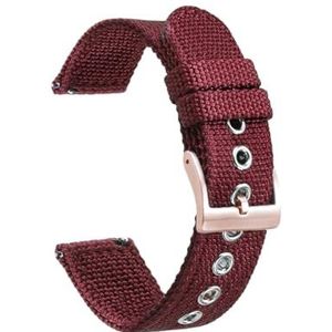 Torehueju 18/20/22 mm ademende nylon horlogeband met snelsluiting en zilver/goud/roségoud/zwarte gesp, 18mm, Nylon