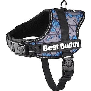 F tuigje Best Buddy Pluto blauw camouflage raster XS 40-55 cm x 25 mm