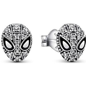 Pandora Marvel Spider-Man Mask Pavé Stud Earrings 292354C01