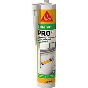 Sika cryl Acrylafdichtmiddel, Sikacryl PRO+, wit, 12,5% bewegingsopname, voor toepassingen binnen en buiten, oplosmiddelvrij, 300 ml