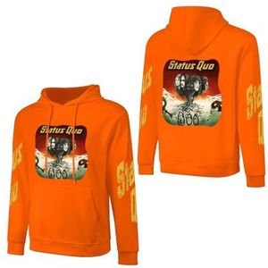 LSMCCOTP Sta-tus Logo Qu-o Katoenen Hoodie Pullover Heren Lange Mouw Sweatshirt Met Zak Voor Mannen Zachte Zwarte Hoody Basic Casual Fans Merch 3XL, Medium Oranje stijl, S