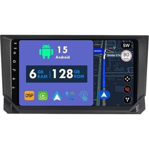 RoverOne Autoradio GPS voor Seat Ibiza 2017-2020 Carplay Android Auto Stereo Hoofdeenheid Bluetooth WiFi Radio Speler Sat Navigatie