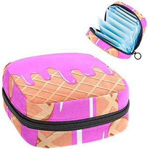 smelten ijs,Periode Pouch Draagbaar,Tampon Opbergtas,Tampon Houder voor Portemonnee Vrouwelijke Product Organizer, Meerkleurig, 4.7x6.6x6.6 in/12x17x17 cm