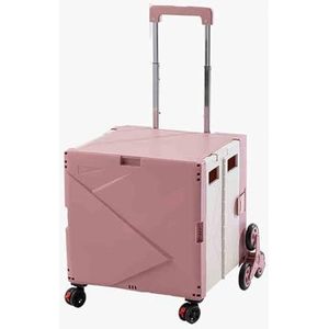 Kruiwagen Opvouwbare wagen, opvouwbare wagen, zware wagen(Pink)