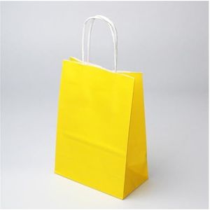 Geschenkzakken multifunctionele zachte kleur papieren zak met handgrepen festival geschenkzak boodschappentassen kraftpapier verpakkingszak geschenkdoos (kleur: geel, maat: 25 x 33 x 12 cm)