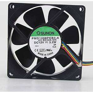 8cm 8020 PMD1208PKB3-A 12V 3.2W 4wire 4pin power supply chassis silent cooling fan