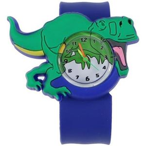 Fako® - Kinderhorloge - Slap On Mini - Dinosaurus - Blauw/Groen
