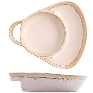 SDGBCXD, Verdeelde dinerborden, The Diet Control Plate, dinerborden, 8 inch verdeeld keramiek, vintage dinerbord met handvat, 2 compartimenten diner,Maaltijdborden(Apricot)