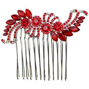 Faship Rode Kristallen Haar Kam