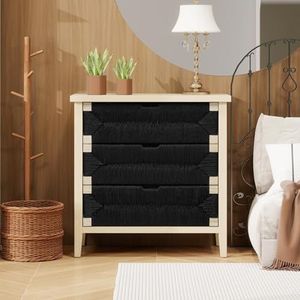 Amveya 70 cm brede commode met schuifladen, witte kast en nachtkastje