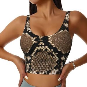 Serpentine Patroon Print Casual Wear Vrouwen Sport Vest Yoga Vest Workout Vest Voor Vrouwen Lichtgewicht Trendy, Zwart, S