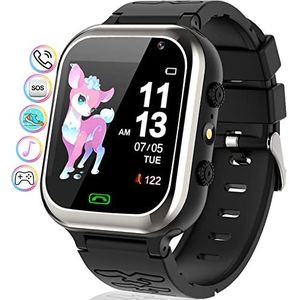 Smartwatch voor kinderen, telefoneren, kindersmartwatch met SOS, stappenteller, games, camera, stopwatch, wekker, touchscreen, zaklamp, smartwatches, verjaardag, voor jongens en meisjes, cadeau